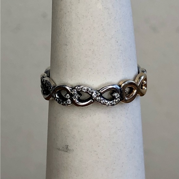 S⭕️LD‼️Pandora Infinite Love Ring Two Tone Size 7/54 - Picture 6 of 10